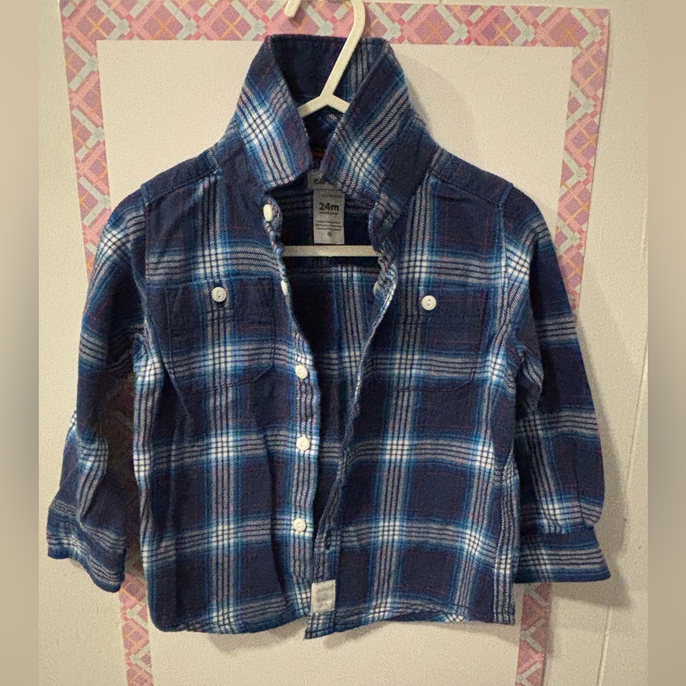 Carter's Navy and Red Plaid Shirt(24M)